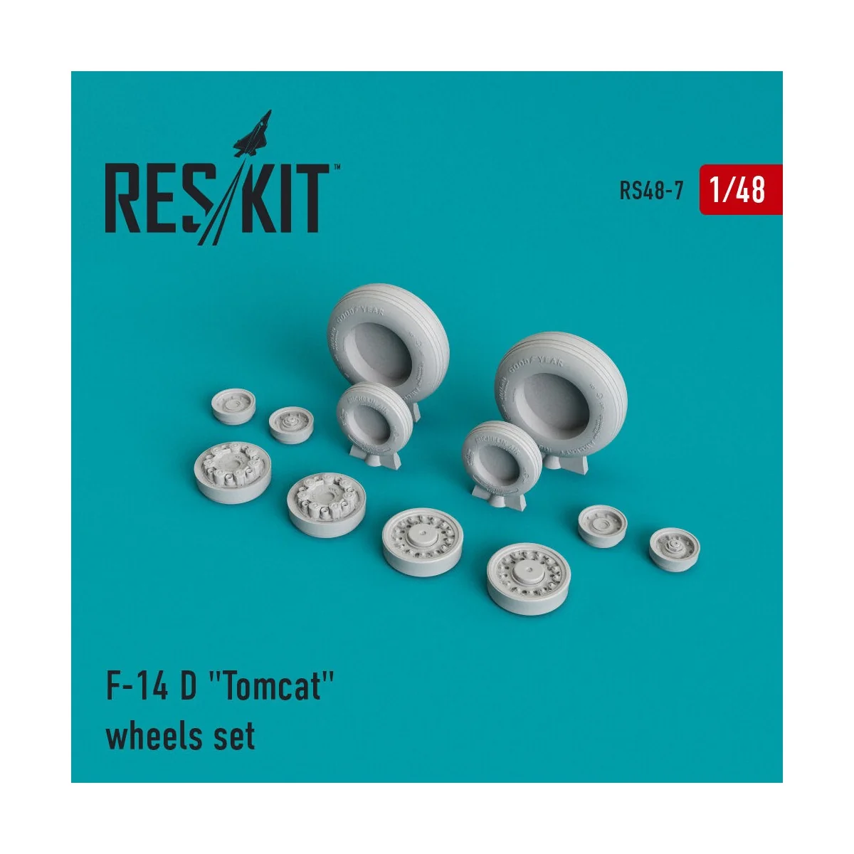 F-14D Tomcat (weighted) wheels set, 1/48 - ResKit Models RS48-0007 F-14D Tomcat (weighted) wheels set, 1/48 - ResKit Models RS48-0007