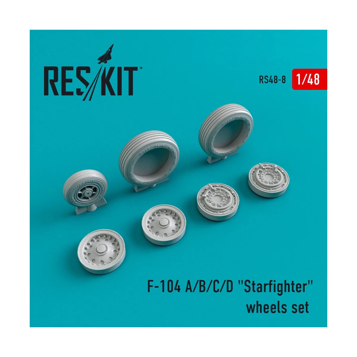 F-104 (A, B, C, D) Starfighter wheels set, 1/48 - ResKit Models RS4... F-104 (A, B, C, D) Starfighter wheels set, 1/48 - ResKit Models RS4...