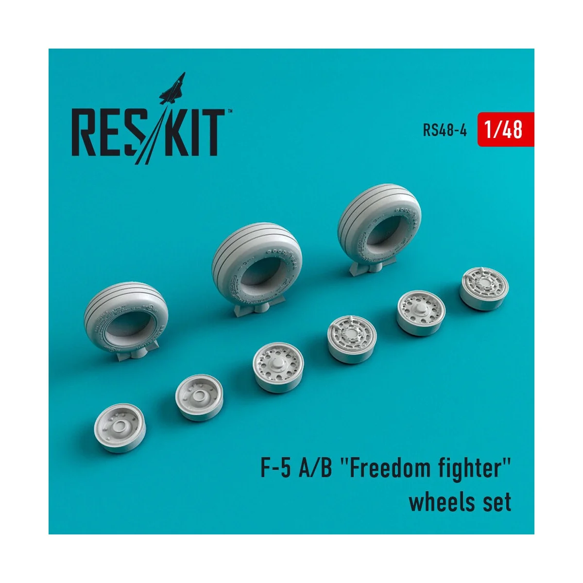 F-5 (A, B) Freedom fighter wheels set, 1/48 - ResKit Models RS48-0004 F-5 (A, B) Freedom fighter wheels set, 1/48 - ResKit Models RS48-0004
