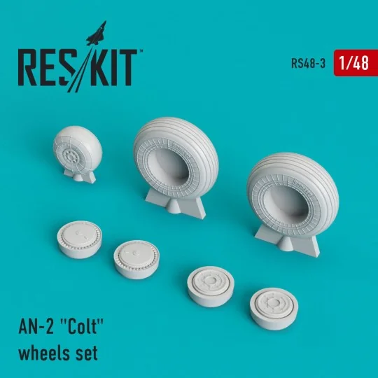 AN-2 Colt wheels set, 1/48 - ResKit Models RS48-0003 AN-2 Colt wheels set, 1/48 - ResKit Models RS48-0003