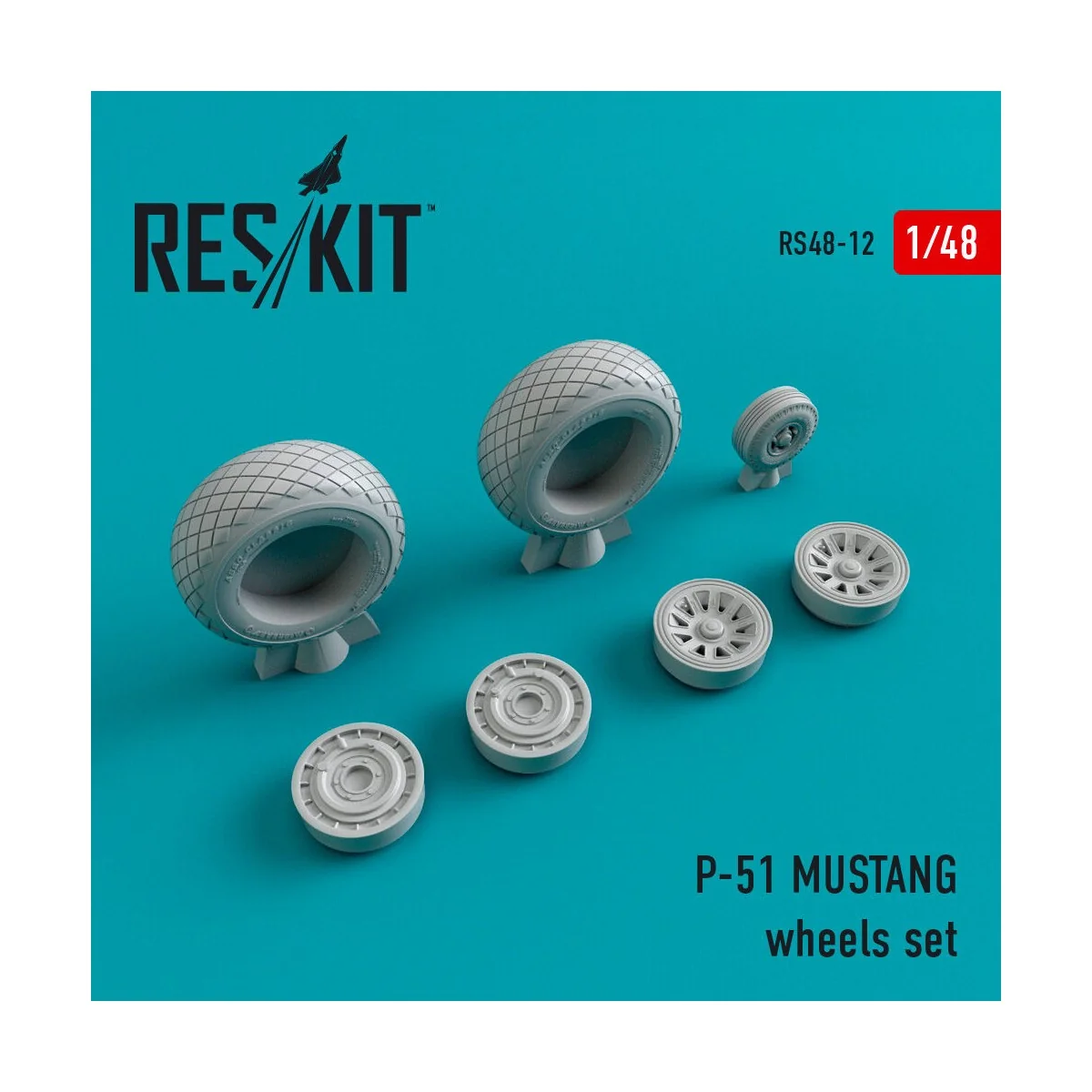 P-51 Mustang wheels set, 1/48 - ResKit Models RS48-0012