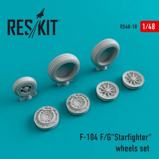 F-104 (F, G) Starfighter wheels set, 1/48 - ResKit Models RS48-0010 F-104 (F, G) Starfighter wheels set, 1/48 - ResKit Models RS48-0010