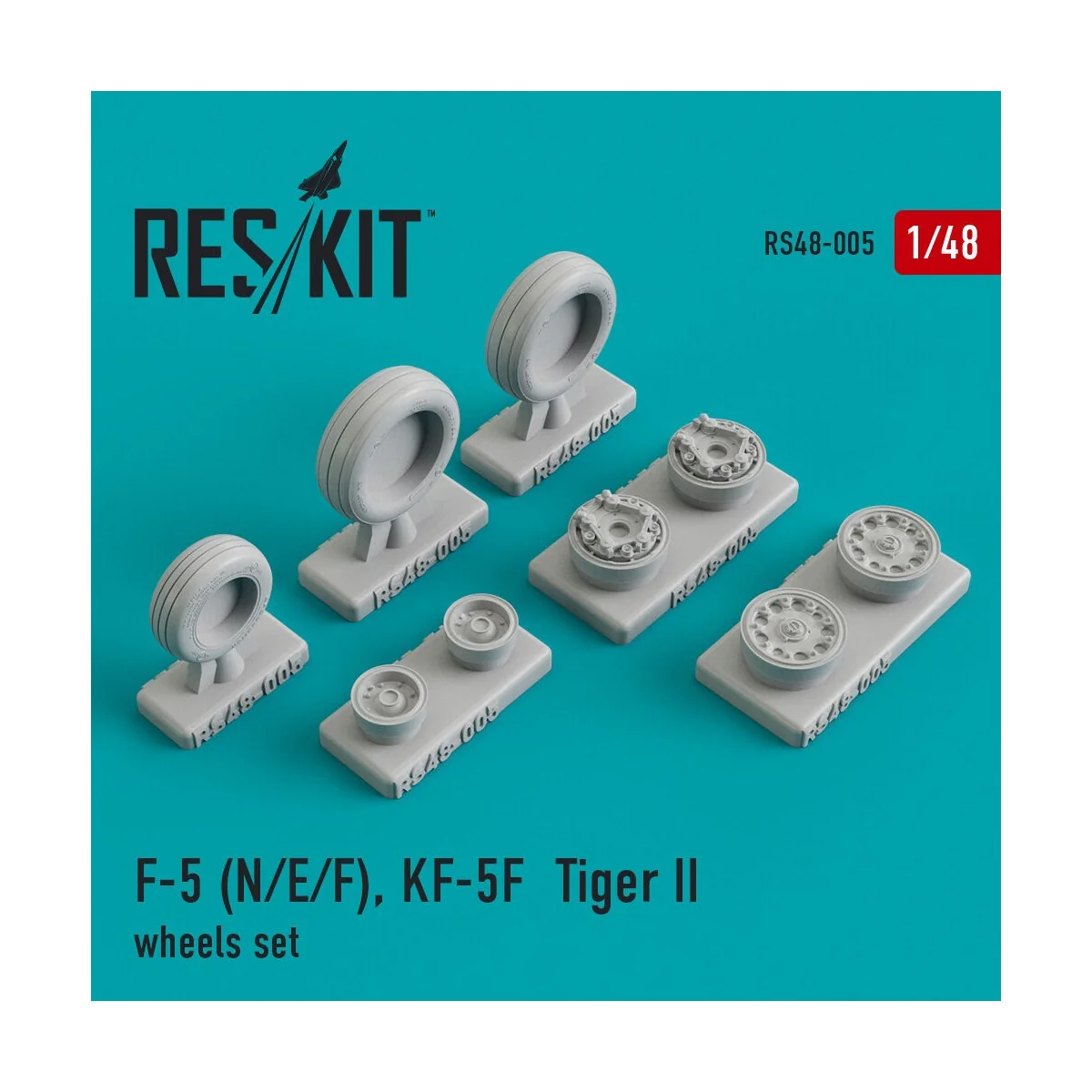F-5 (N, E, F) KF-5F Tiger II wheels set, 1/48 - ResKit Models RS48-... F-5 (N, E, F) KF-5F Tiger II wheels set, 1/48 - ResKit Models RS48-...