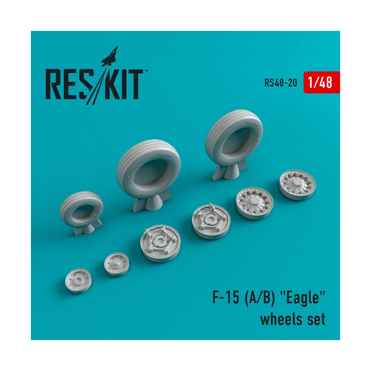 F-15 (A,B) Eagle (weighted) wheels set - ResKit Models RS48-0020
