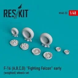 F-16 (A,B,C,D) Fighting Falcon early (weighted) wheels set - ResKit...