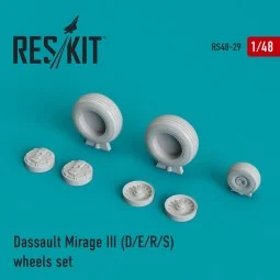 Mirage III (D, E, R, S) wheels set, 1/48 - ResKit Models RS48-0029