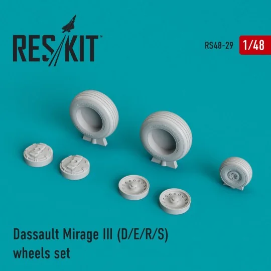 Mirage III (D, E, R, S) wheels set, 1/48 - ResKit Models RS48-0029