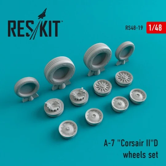 A-7D Corsair II (weighted) wheels set, 1/48 - ResKit Models RS48-0019 A-7D Corsair II (weighted) wheels set, 1/48 - ResKit Models RS48-0019