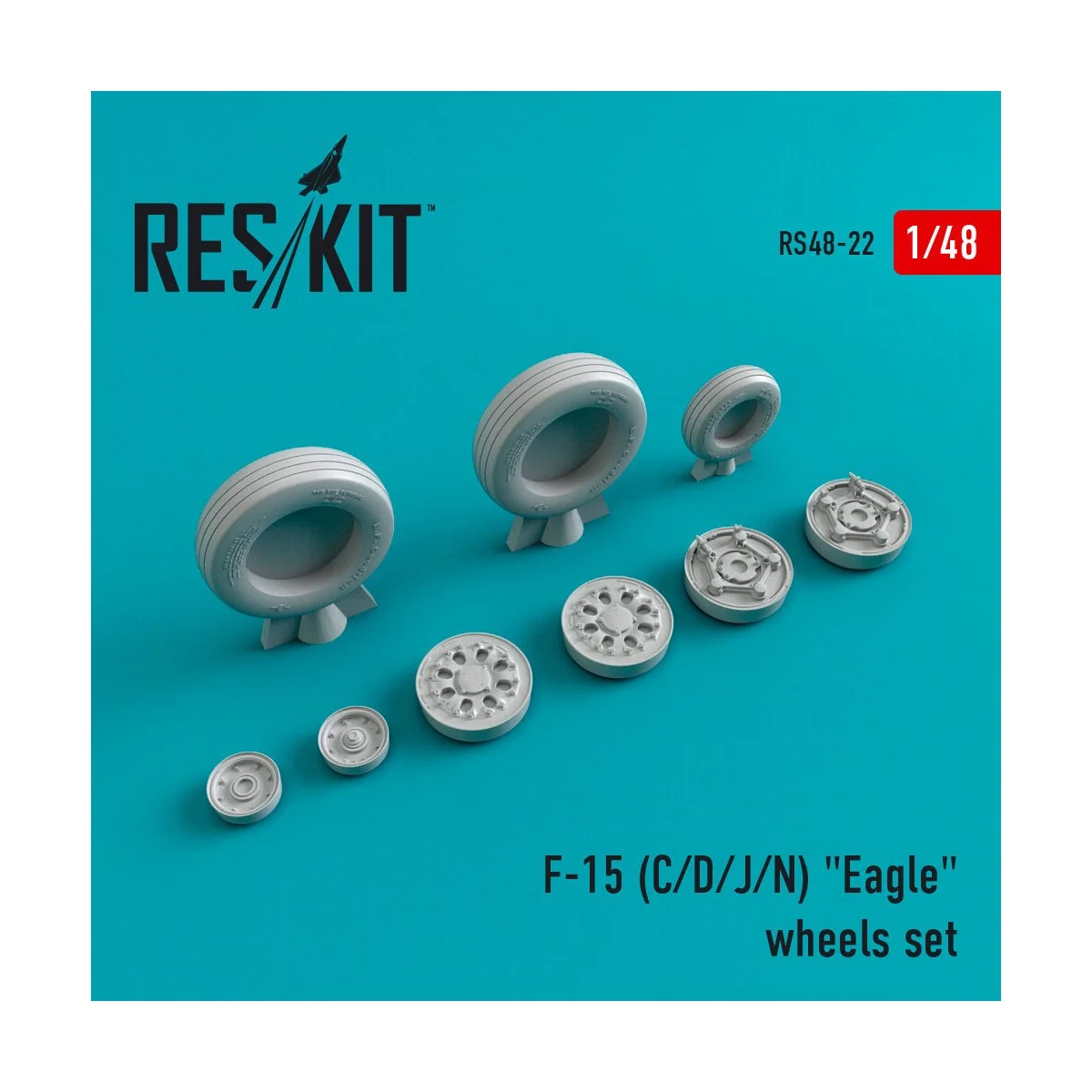 F-15 (C, D, J, N) Eagle (weighted) wheels set, 1/48 - ResKit Models...
