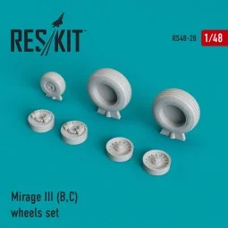 Mirage III (B, C) wheels set, 1/48 - ResKit Models RS48-0028
