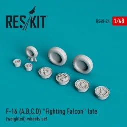 F-16 (A, B, C, D) Fighting Falcon late (weighted) wheels set, 1/48 ...