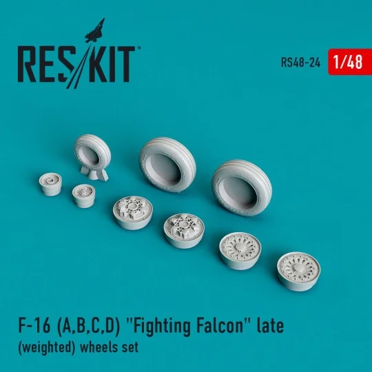 F-16 (A, B, C, D) Fighting Falcon late (weighted) wheels set, 1/48 ... F-16 (A, B, C, D) Fighting Falcon late (weighted) wheels set, 1/48 ...