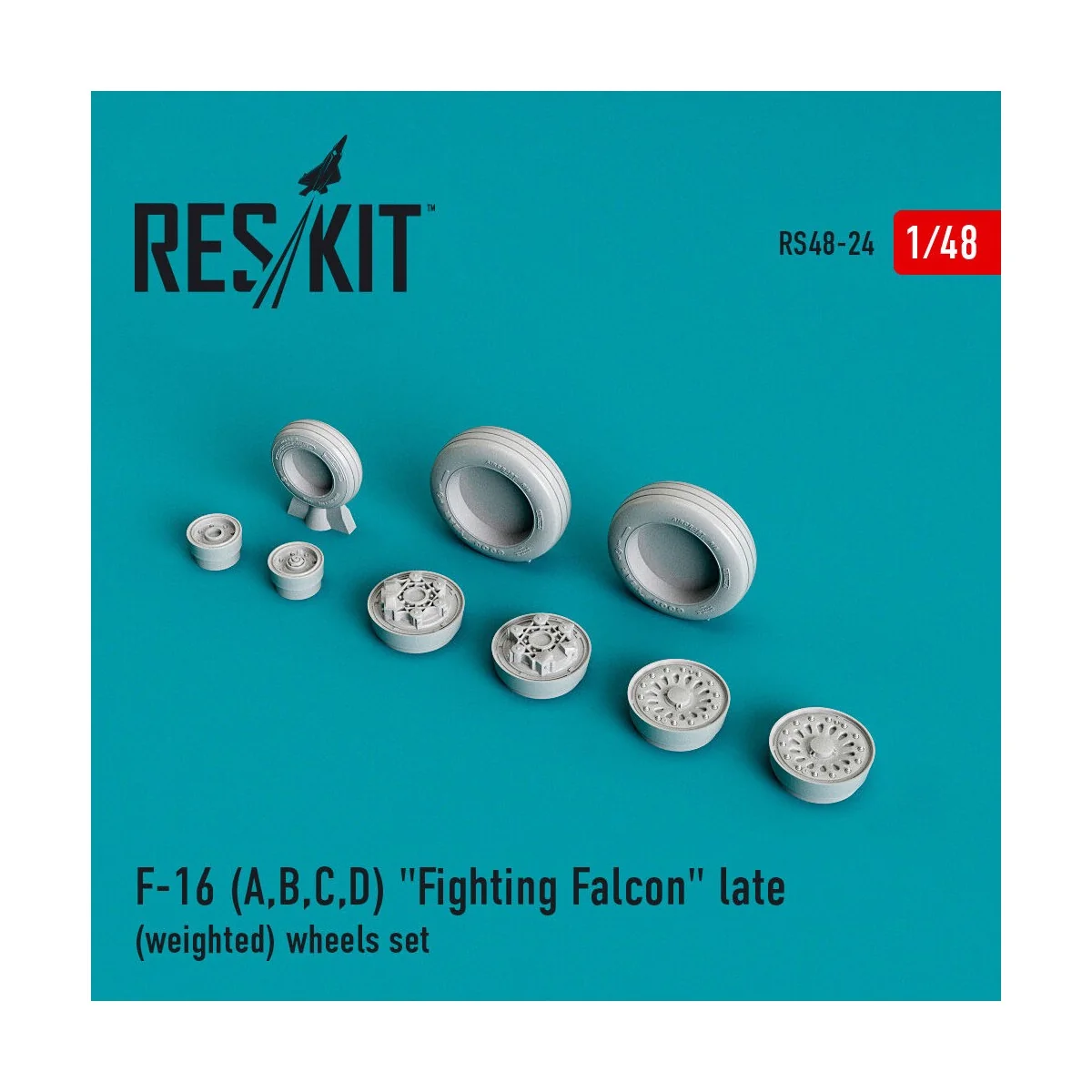 F-16 (A,B,C,D) Fighting Falcon late (weighted) wheels set - ResKit ...