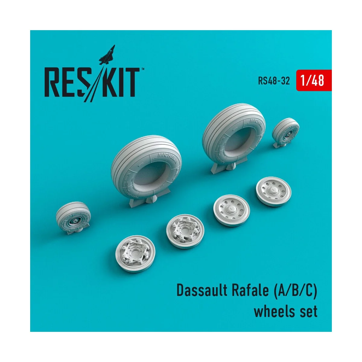 Rafale (A, B, C) (weighted) wheels set, 1/48 - ResKit Models RS48-0032