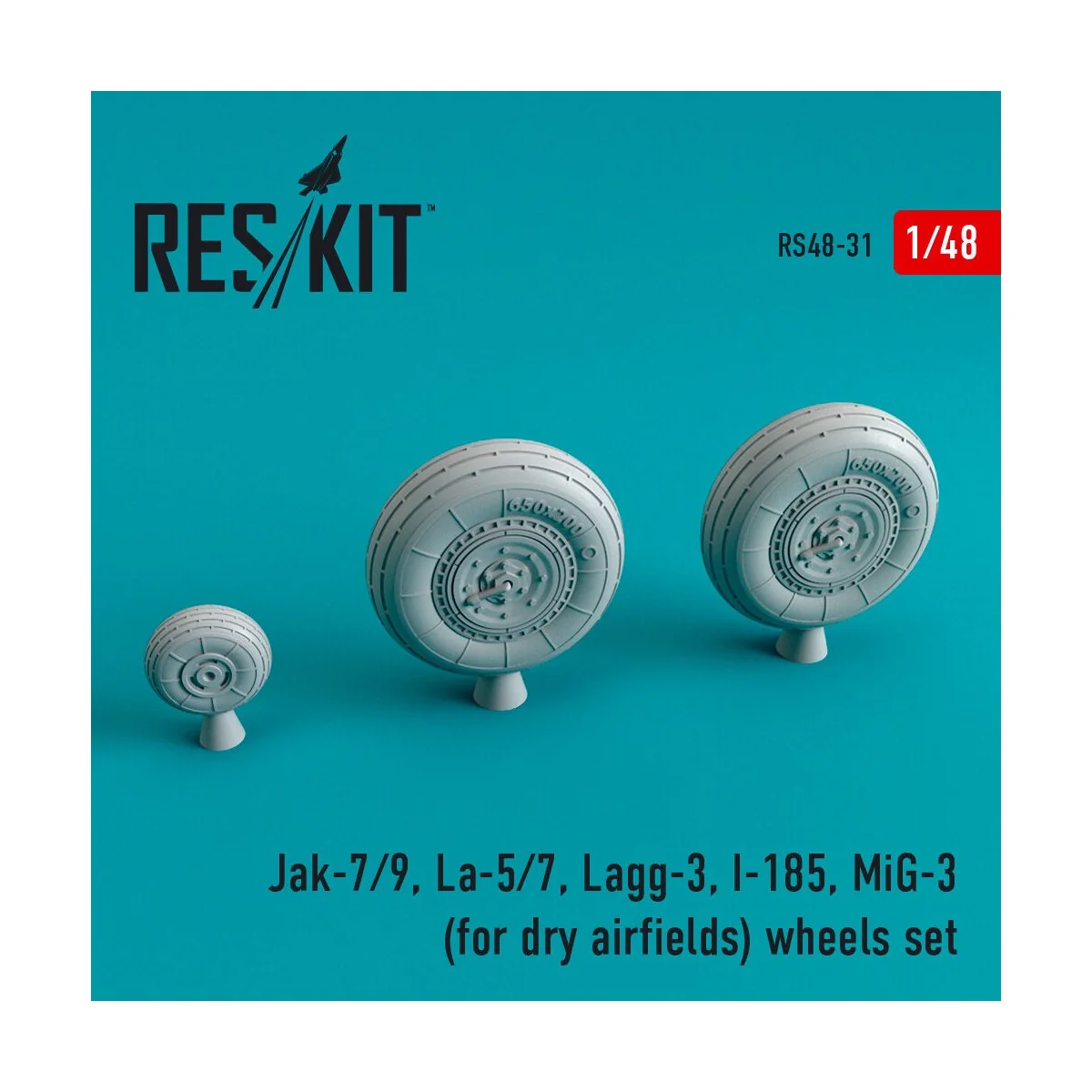 Jak-7/9, La-5/7, Lagg-3, I-185, MiG-3 wheels set for dry airfields,... Jak-7/9, La-5/7, Lagg-3, I-185, MiG-3 wheels set for dry airfields,...