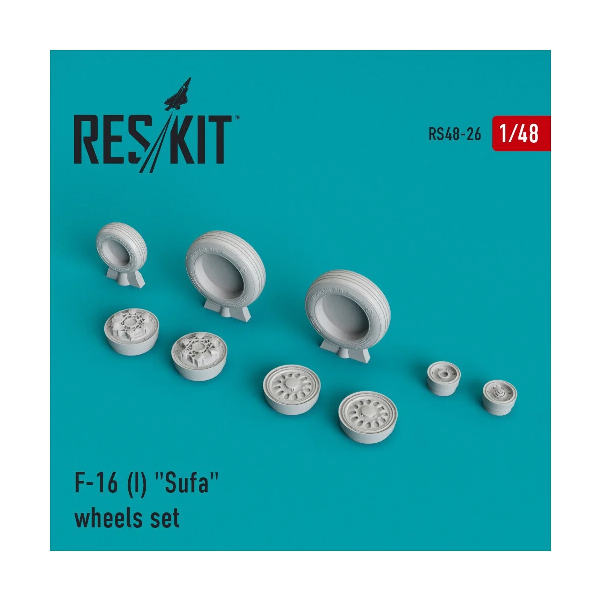 F-16I Sufa (weighted) wheels set, 1/48 - ResKit Models RS48-0026 F-16I Sufa (weighted) wheels set, 1/48 - ResKit Models RS48-0026
