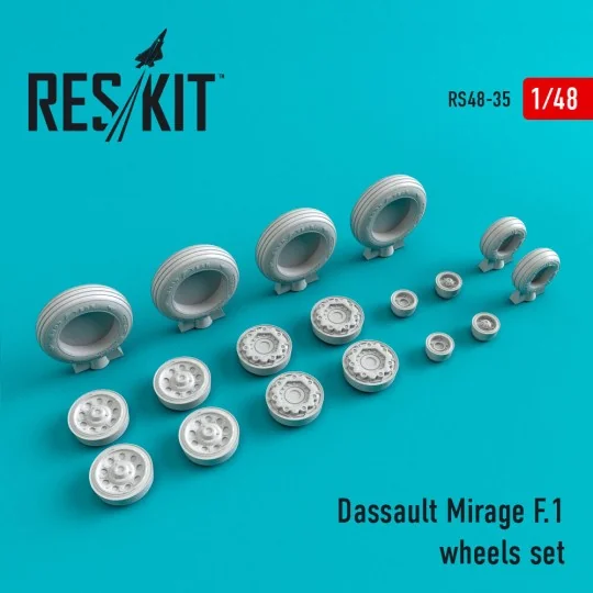 Mirage F.1 wheels set, 1/48 - ResKit Models RS48-0035