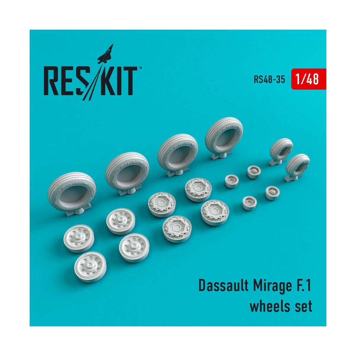 Mirage F.1 wheels set, 1/48 - ResKit Models RS48-0035