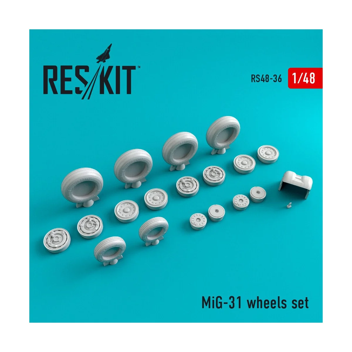 MiG-31 wheels set, 1/48 - ResKit Models RS48-0036