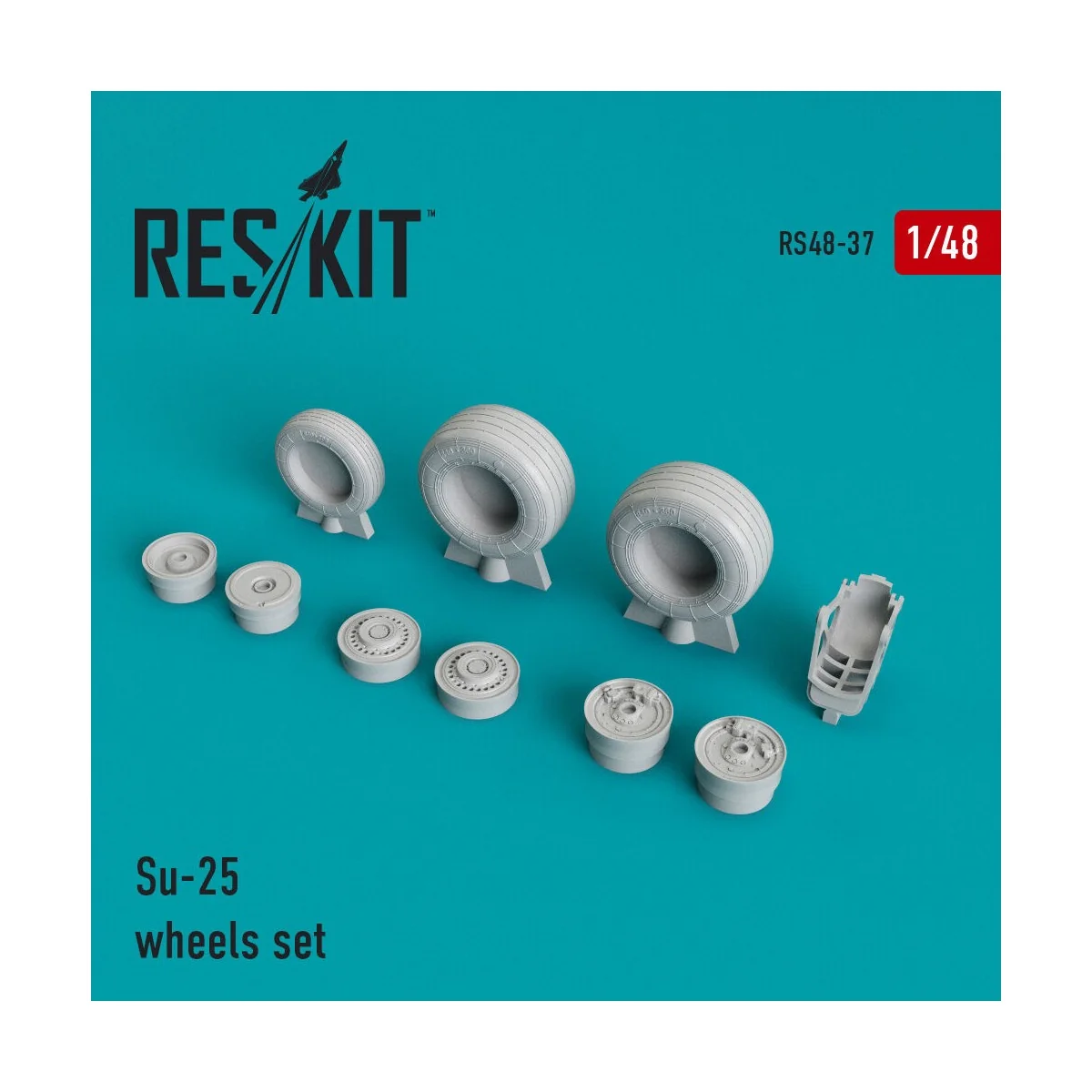 Su-25 wheels set, 1/48 - ResKit Models RS48-0037 Su-25 wheels set, 1/48 - ResKit Models RS48-0037