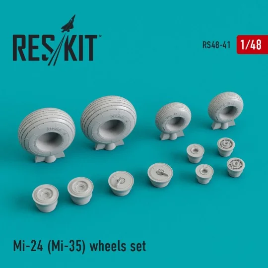 Mi-24/Mi-35 wheels set, 1/48 - ResKit Models RS48-0041