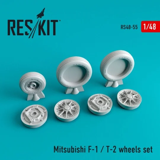 Mitsubishi F-1/T-2 wheels set, 1/48 - ResKit Models RS48-0055 Mitsubishi F-1/T-2 wheels set, 1/48 - ResKit Models RS48-0055