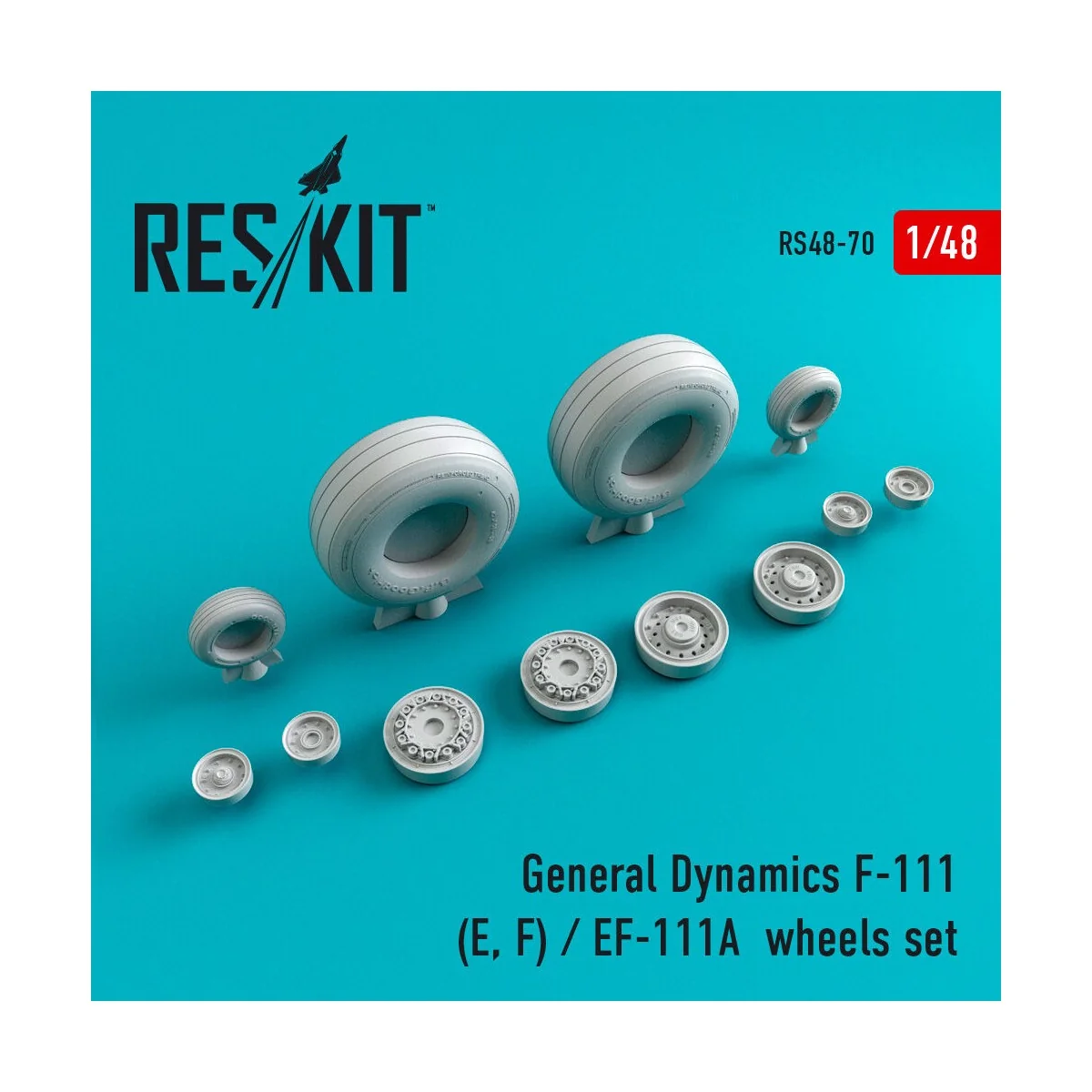 F-111 (E,F)/EF-111A wheels set (weighted) - ResKit Models RS48-0070