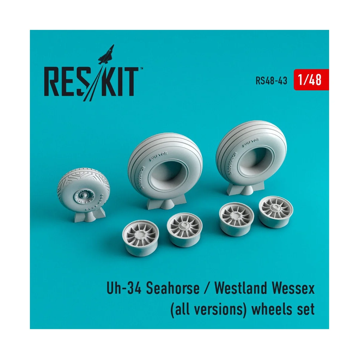Uh-34 Seahorse/Westland Wessex (all versions) wheels set - ResKit M...