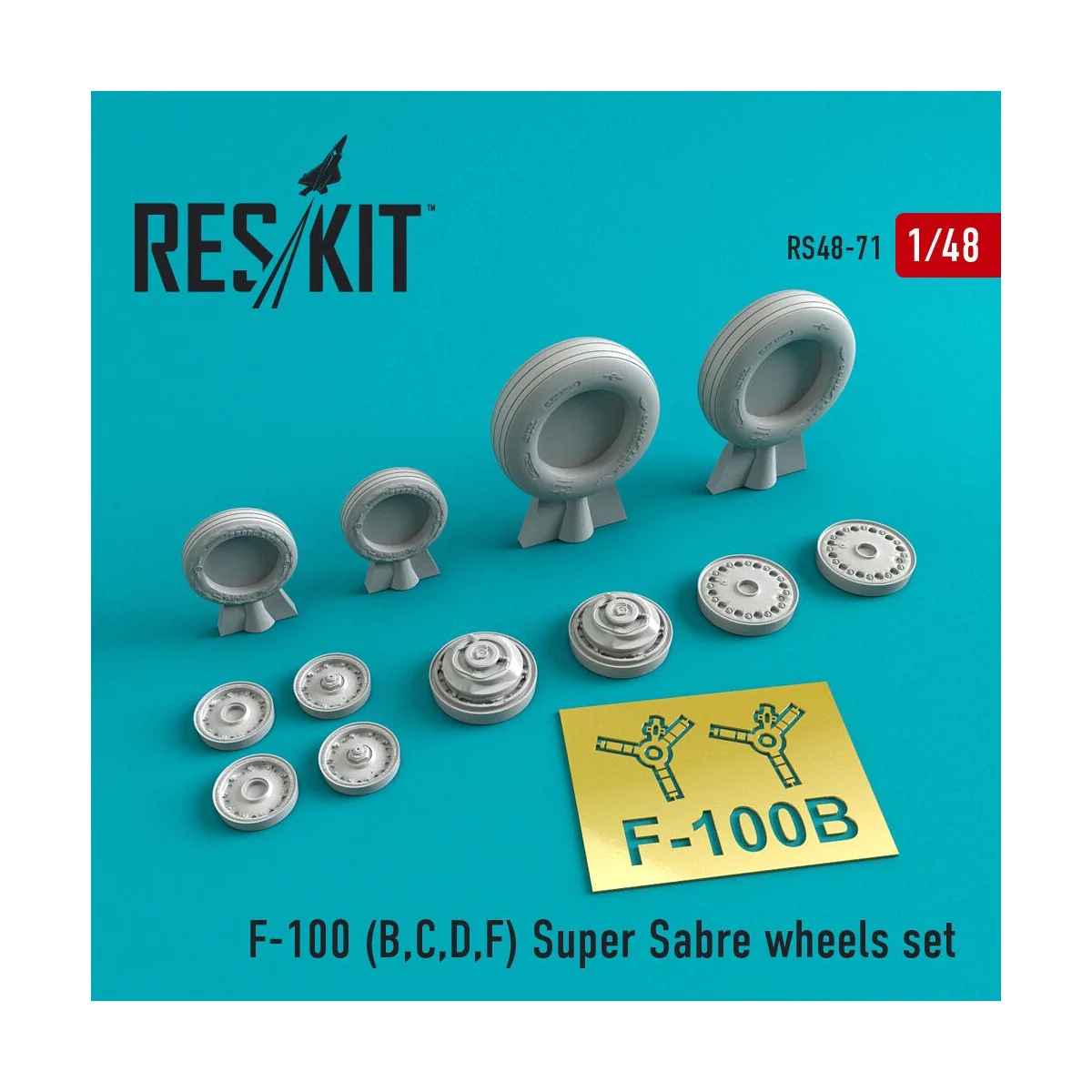 F-100 (B, C, D, F) Super Sabre wheels set, 1/48 - ResKit Models RS4... F-100 (B, C, D, F) Super Sabre wheels set, 1/48 - ResKit Models RS4...