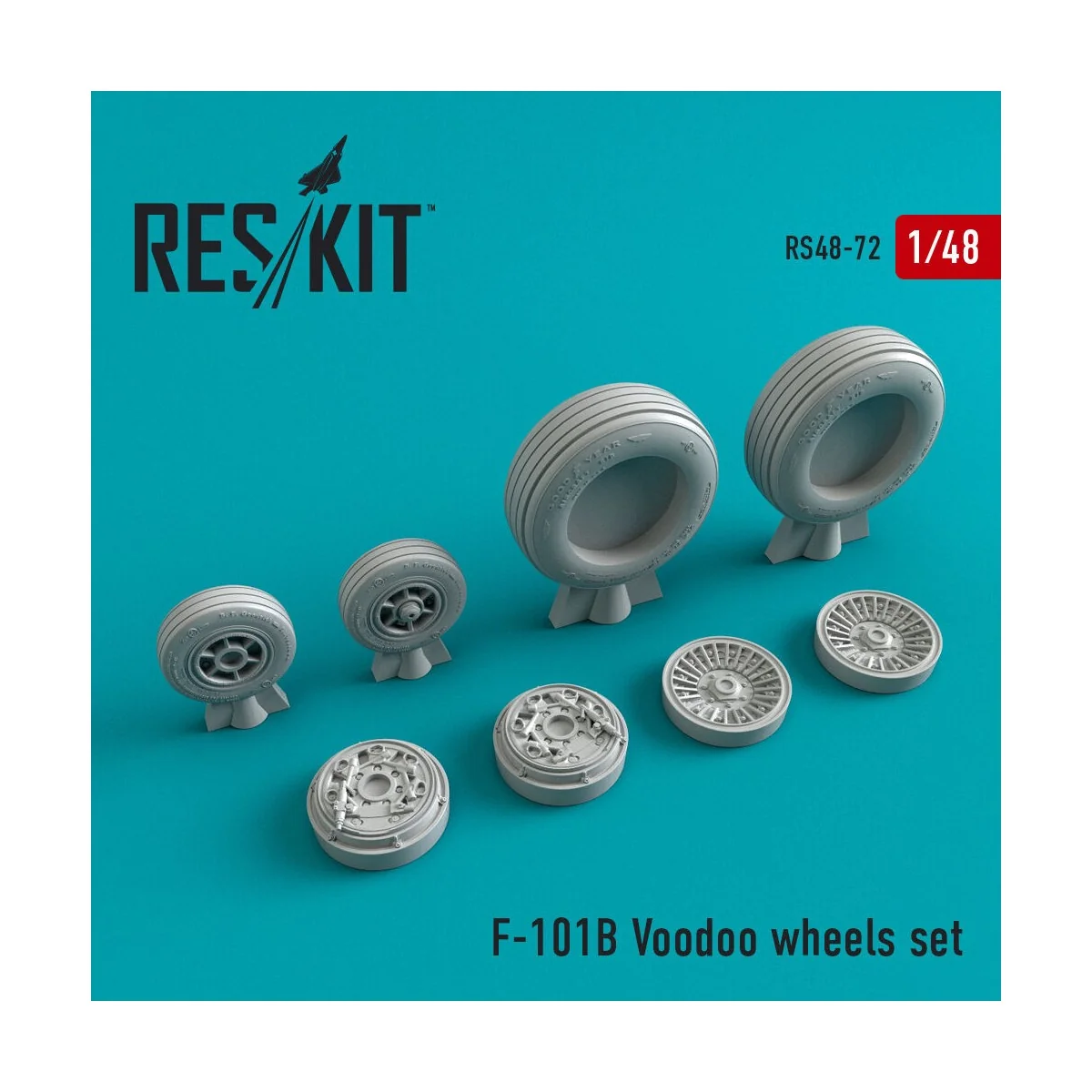 F-101B Voodoo wheels set, 1/48 - ResKit Models RS48-0072 F-101B Voodoo wheels set, 1/48 - ResKit Models RS48-0072