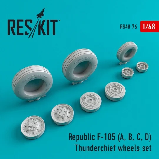 F-105 (A, B, C, D) Thunderchief wheels set, 1/48 - ResKit Models RS... F-105 (A, B, C, D) Thunderchief wheels set, 1/48 - ResKit Models RS...