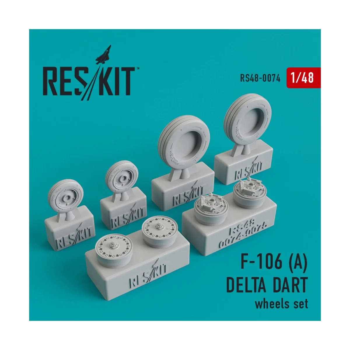 F-106? Delta Dart wheels set, 1/48 - ResKit Models RS48-0074 F-106? Delta Dart wheels set, 1/48 - ResKit Models RS48-0074