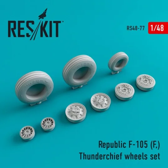 F-105F Thunderchief wheels set, 1/48 - ResKit Models RS48-0077 F-105F Thunderchief wheels set, 1/48 - ResKit Models RS48-0077