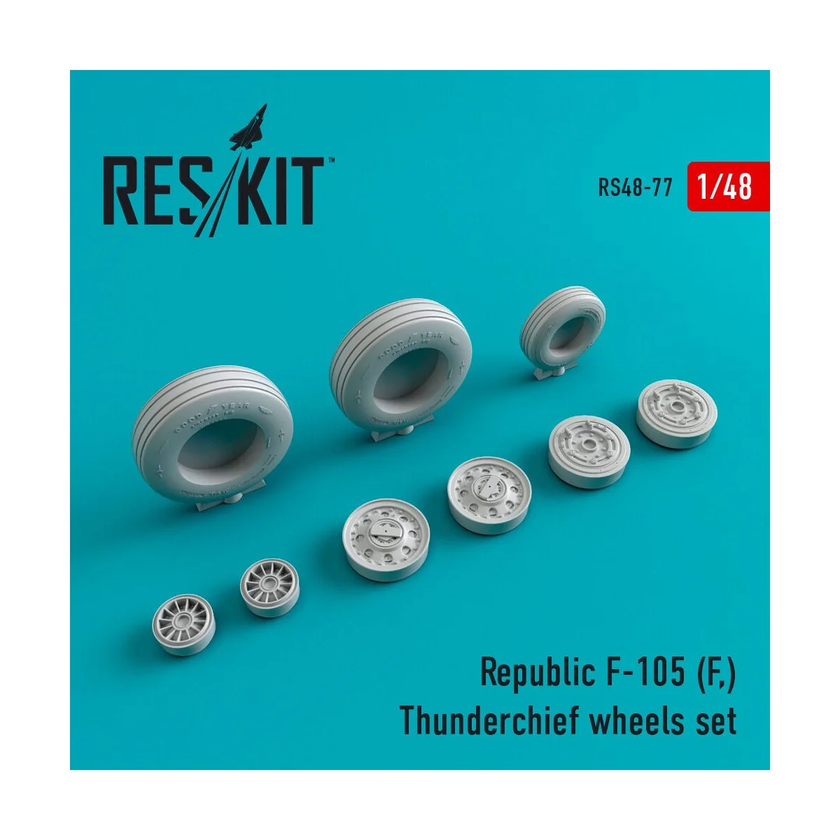 F-105F Thunderchief wheels set - ResKit Models RS48-0077