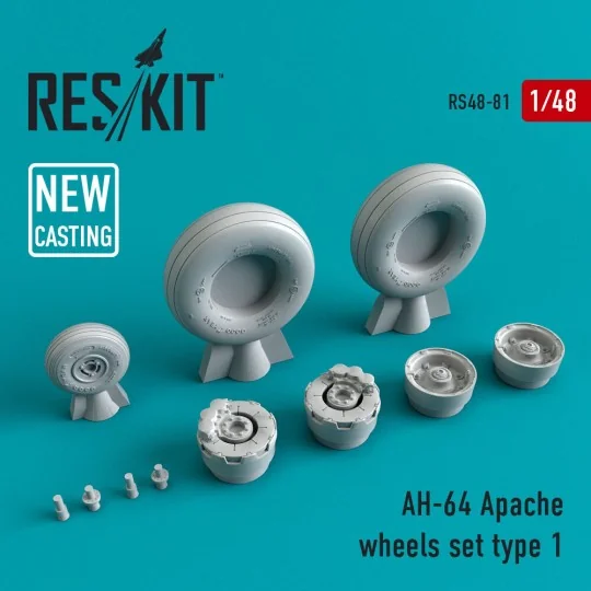 AH-64 Apache wheels set type 1, 1/48 - ResKit Models RS48-0081