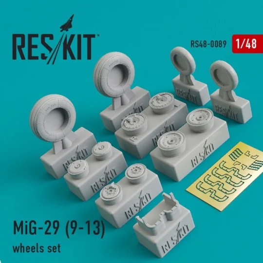 MiG-29 9-13 wheels set, 1/48 - ResKit Models RS48-0089 MiG-29 9-13 wheels set, 1/48 - ResKit Models RS48-0089