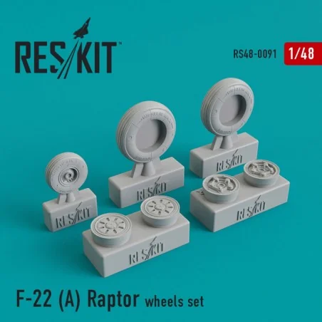 F-22A Raptor wheels set, 1/48 - ResKit Models RS48-0091