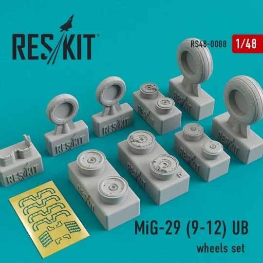 MiG-29 (9-12, UB) wheels set, 1/48 - ResKit Models RS48-0088 MiG-29 (9-12, UB) wheels set, 1/48 - ResKit Models RS48-0088
