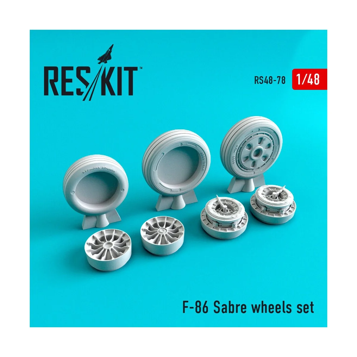 F-86 Sabre wheels set, 1/48 - ResKit Models RS48-0078