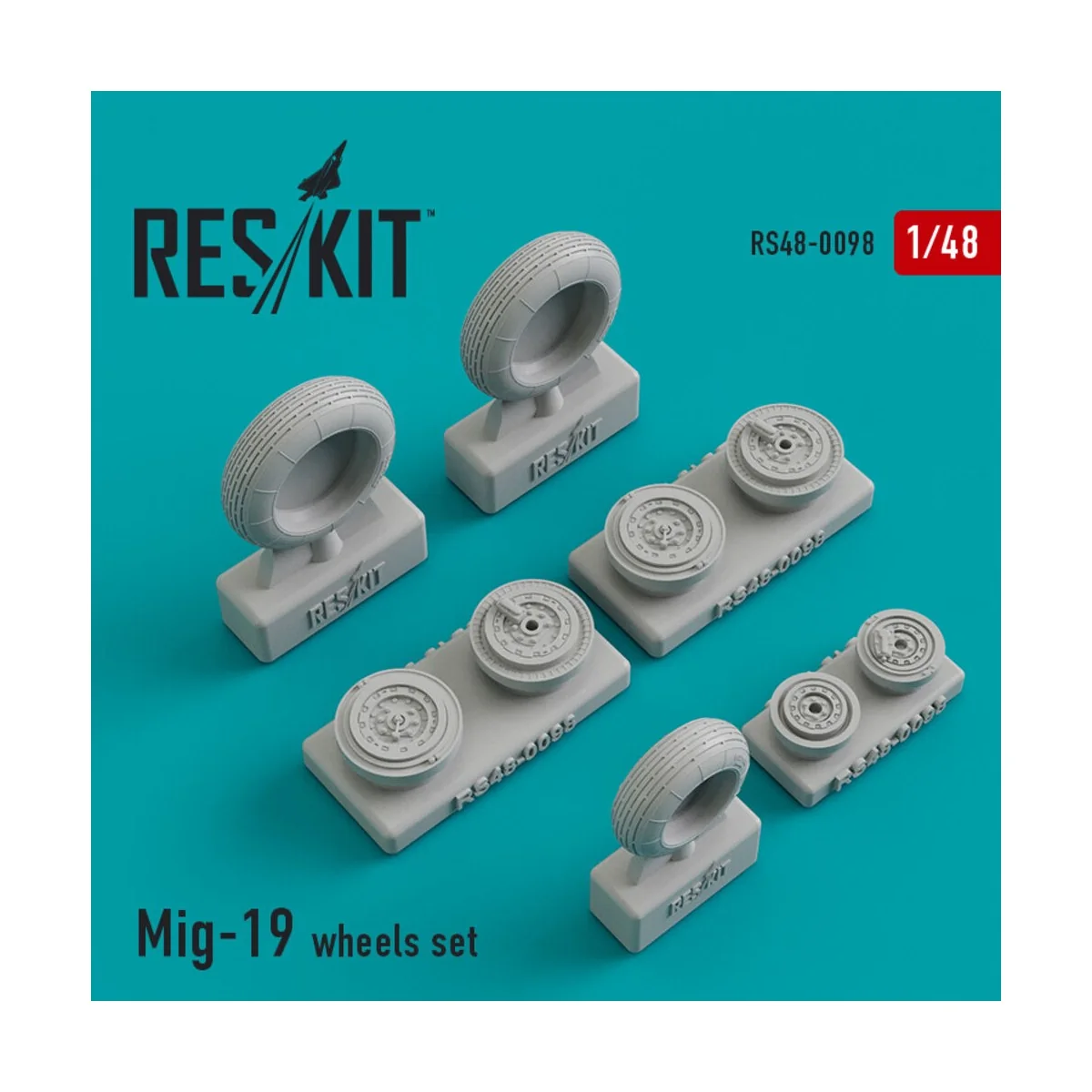 MiG-19 wheels set, 1/48 - ResKit Models RS48-0098