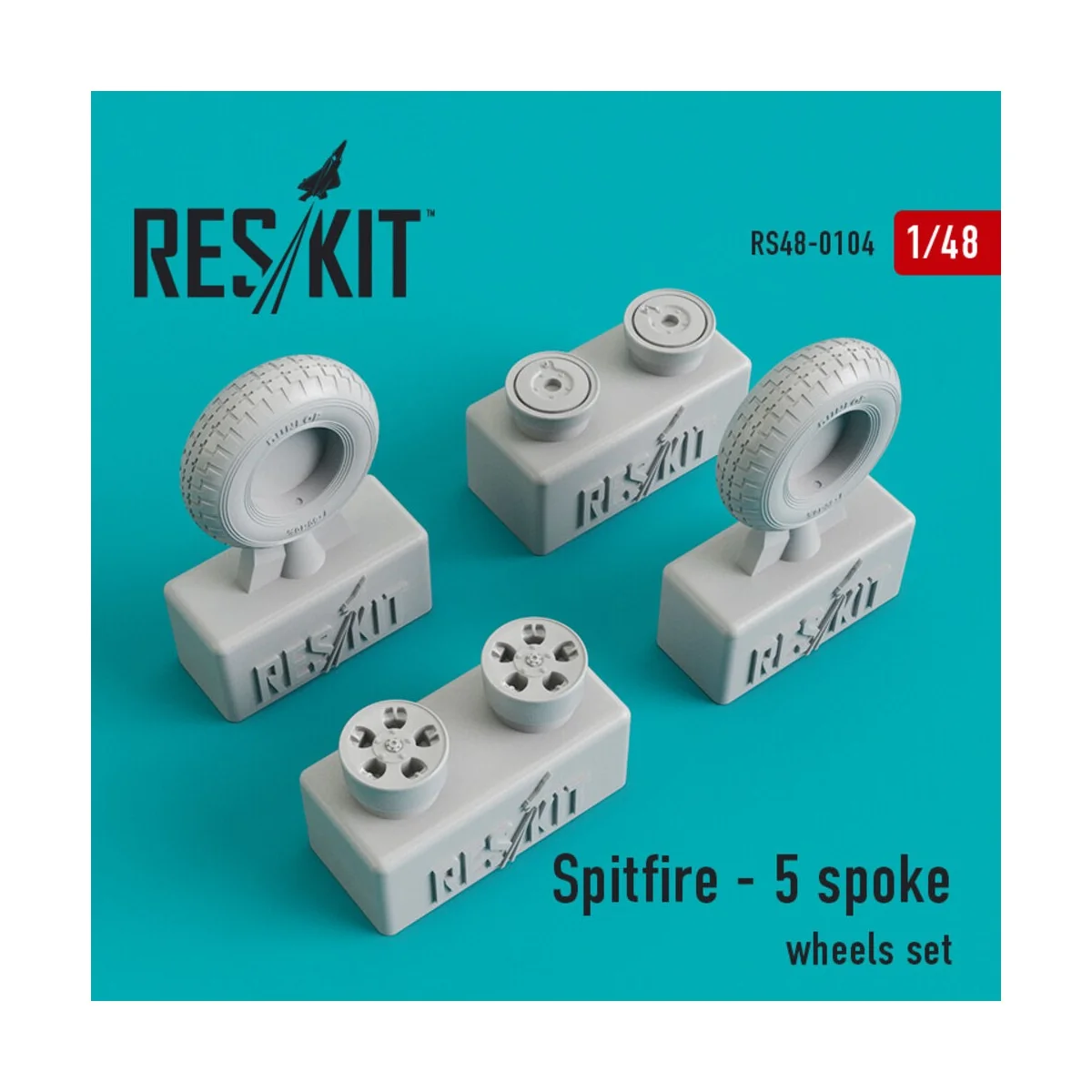 Spitfire (5 spoke) wheels set, 1/48 - ResKit Models RS48-0104