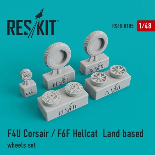 F4U Corsair/F6F Hellcat Land based wheels set, 1/48 - ResKit Models...