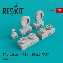 F4U Corsair/F6F Hellcat NAVY wheels set, 1/48 - ResKit Models RS48-...