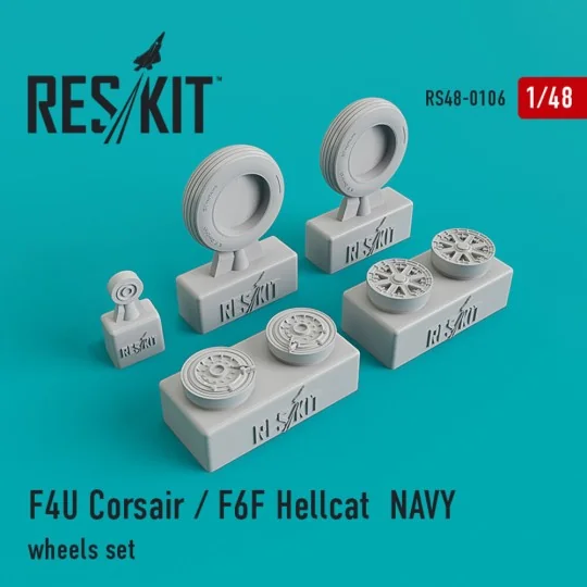 F4U Corsair/F6F Hellcat NAVY wheels set - ResKit Models RS48-0106