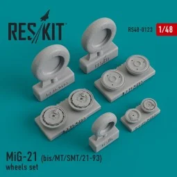 MiG-21 (bis, MT, SMT, 21-93) wheels set - ResKit Models RS48-0123