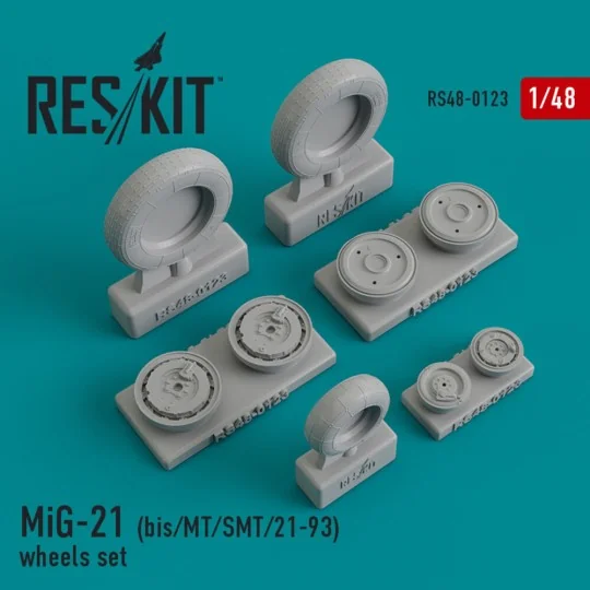 MiG-21 (bis, MT, SMT, 21-93) wheels set, 1/48 - ResKit Models RS48-...