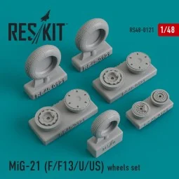 MiG-21 (F, F13, U, US) wheels set, 1/48 - ResKit Models RS48-0121