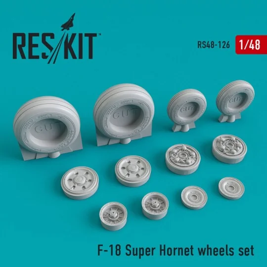 F/A-18 Super Hornet wheels set, 1/48 - ResKit Models RS48-0126 F/A-18 Super Hornet wheels set, 1/48 - ResKit Models RS48-0126