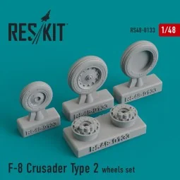 F-8 Crusader type 2 (weighted) wheels set - ResKit Models RS48-0133