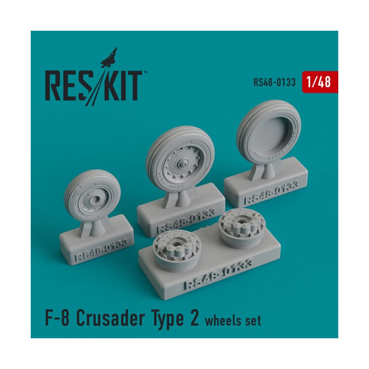 F-8 Crusader type 2 (weighted) wheels set, 1/48 - ResKit Models RS4... F-8 Crusader type 2 (weighted) wheels set, 1/48 - ResKit Models RS4...